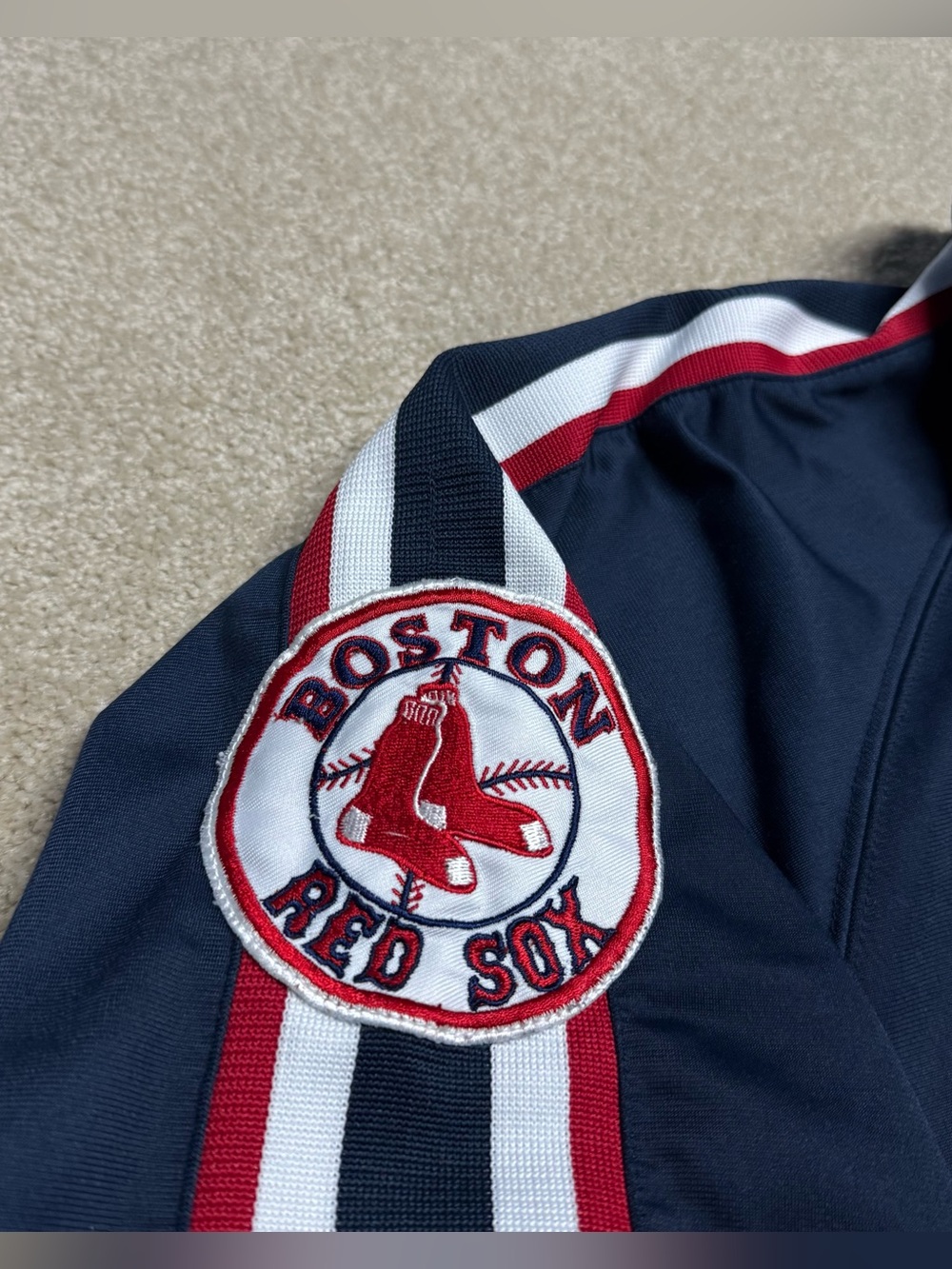 Boston Red Sox Full Zip Sweatshirt Mens 2XL Blue Warm Up Jacket MLB Baseball - Picture 4 of 9